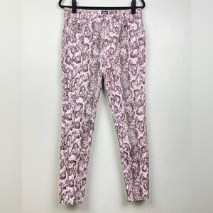 BDG Urban Outfitters Women's 30 Twig High-Rise Pink Brown Snakeskin Snake Crop